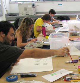 Drexel graphic design students create the multi-colored vehicle and logo